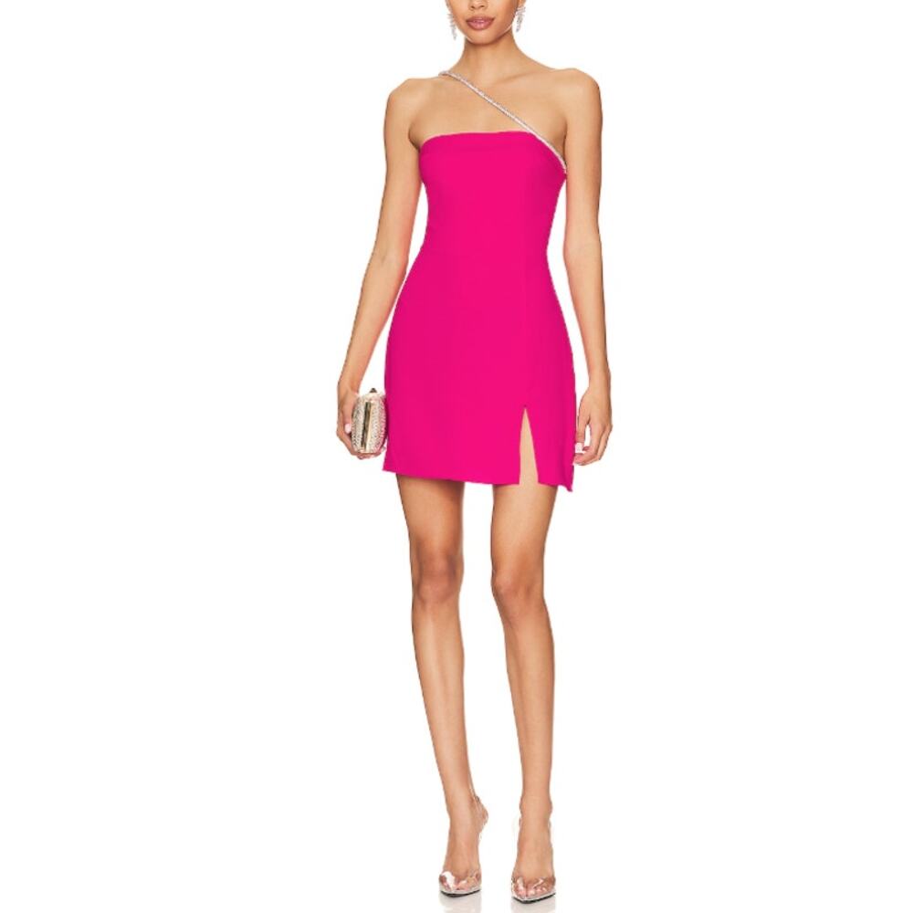 Amanda Uprichard 'Dream' Pink Crystal Embellished Mini Dress Size M